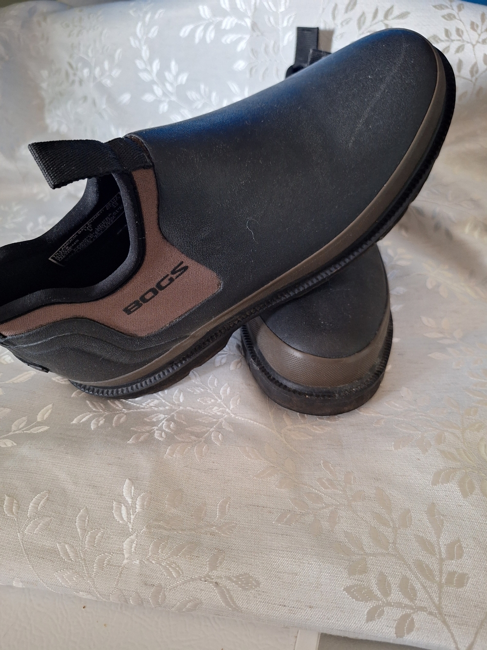Bogs Men's Black Brown Slip-On Waterproof Shoe